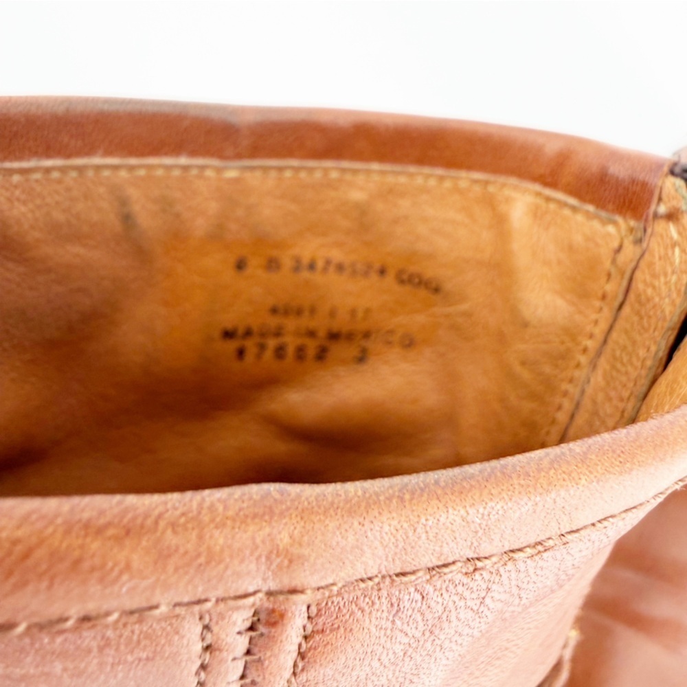 Frye Phillip Harness Short Leather  Whiskey Bootie Size 6 - Picture 5 of 9